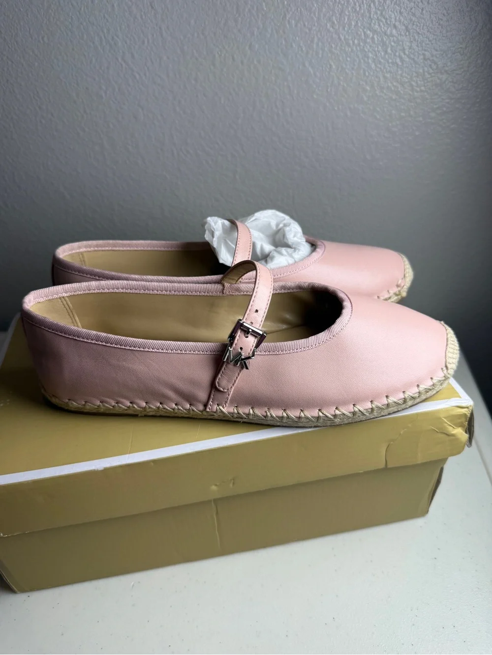 Michael Kors Lynn Ballet Espadrilles Mary Jane Size 9 Pink New